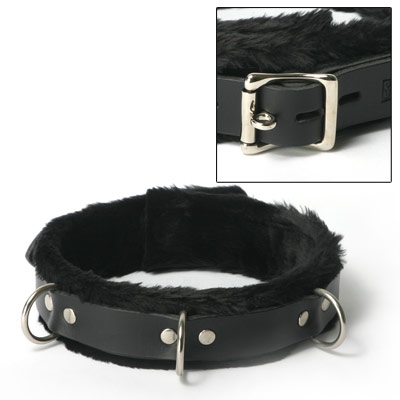 Leather Narrow Locking Collar